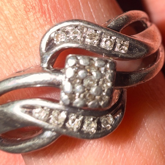 Vintage Sterling 925 Diamond Mom Ring (has video) - Picture 7 of 17